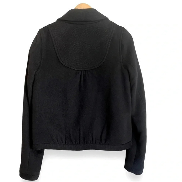 Travota Wool Blend Embroidered Black Waist Jacket With Quilted Lining Size MED - Picture 4 of 13